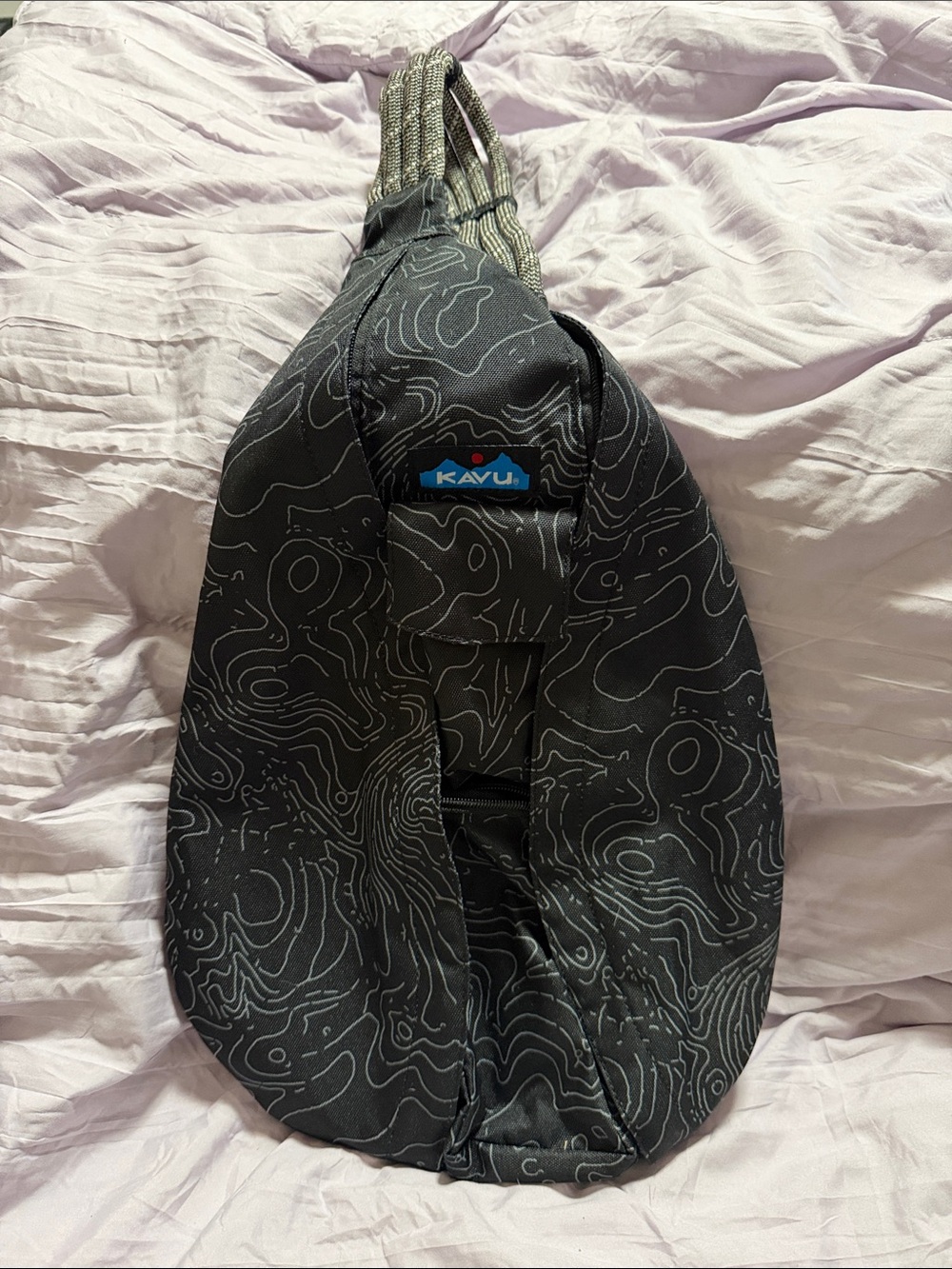 Kavu Black Topo Pattern Sling Bag